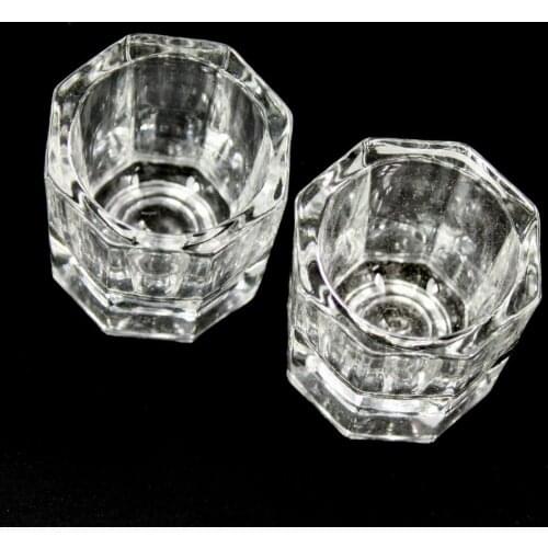 2 Pcs Crystal Glass Dappen Clear Nail Art Craft Tools Arcylic Set