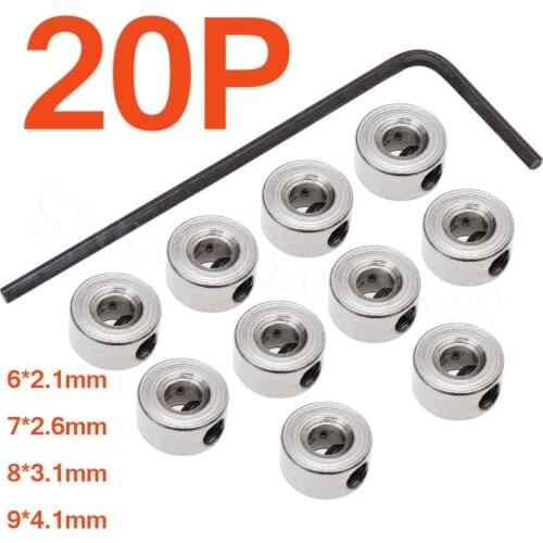 20pcs RC Plane Landing Gear Stopper Set Wheel Collar 6x2.1mm 7x2.6mm 8x3.1mm 9x4.1mm Aeromodelling Parts