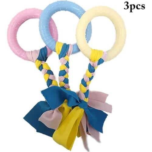 3PCS/Set Dog Toy Pet Chew Toys Interactive Round Shaped Knotted Dog Bite Toy For Puppies Pet Ropes Toys Dog Accessories