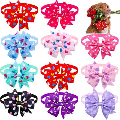 60pcs Pet Puppy Dog Cat Bow Ties Adjustable Ribbon Dog Bowties Dog Grooming Accessories for Cat Small&Medium Dogs Pet Products