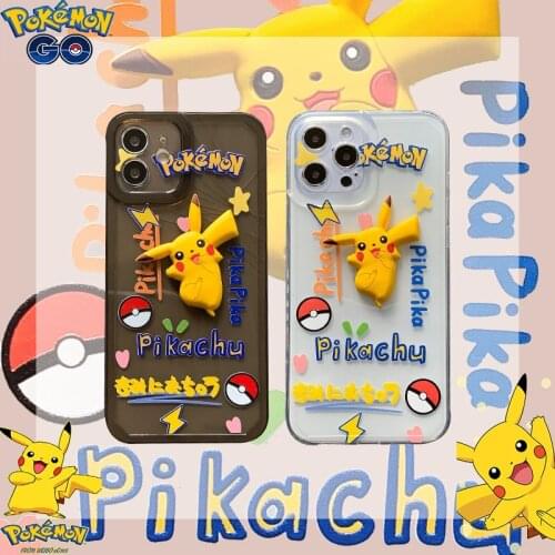 Pokemon Pikachu Anime Cartoon Phone Case Men Women Couples Silicone Soft Anti-fall for Iphone7/8/plus X/xs/xsMax/11 12pro Promax