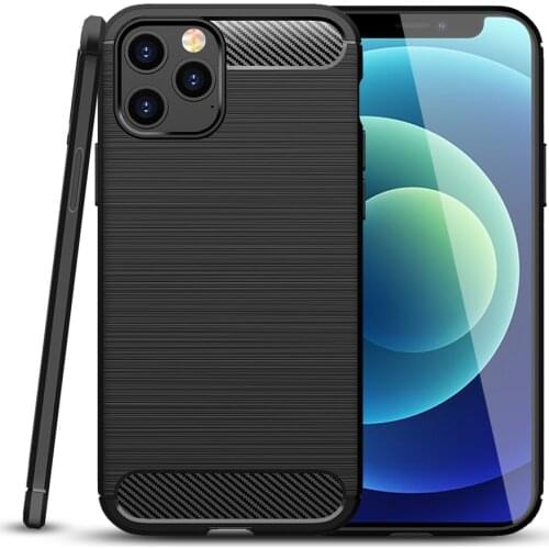 I12 Carbon Fiber Case For iPhone 12 Pro Max Case Luxury Soft TPU Slim Silicone Cover for Apple 12 Mini 6.7 6.1 inch Capa Fundas