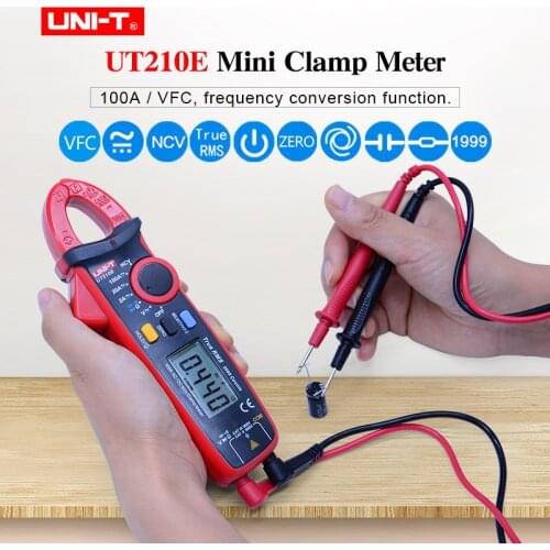 Mini Digital Clamp Meter UNI-T UT210E True RMS Auto Range 2000 Count AC DC voltmeter Ammeter True RMS Multimeter LCD backlight