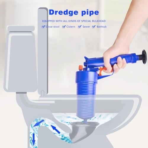 Drain Pump Air Pipe Plunger Dredge Plug Pressure Cleaner Sewer Sinks Blocked Blockage Basin Clogged Tools for Toilet