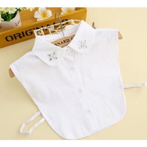 Embroidered turn down Fall winter double layer high quality pearl shirt sweater collier Collar Fountain Spring & Autumn Winter