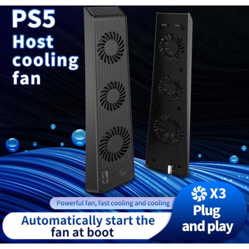 Host Cooling Fan USB Interface With 3 Extended Cooler Fan For PS5 PlayStation 5 Console Game Accessories