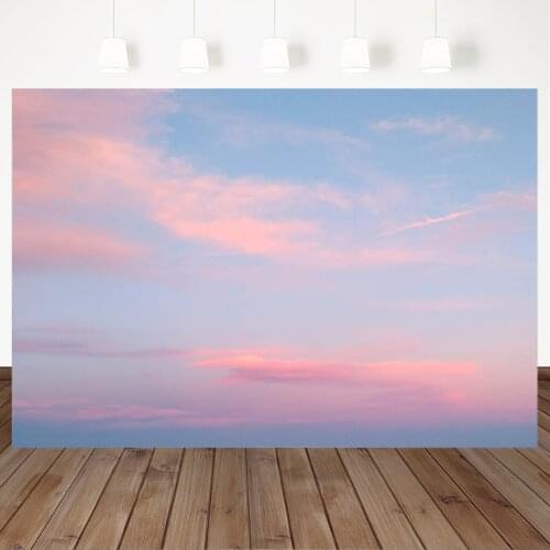 Blue Sky Pink Clouds Photo Props Studio Booth Background Natural Scenery Sunset Birthday Photographic Backdrops For Photo Studio