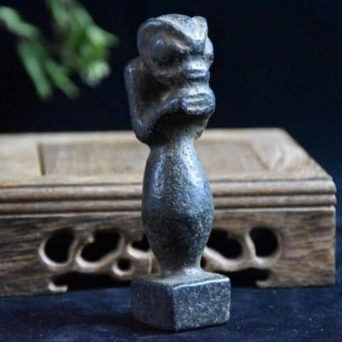 Hongshan culture archaize black iron meteorite sculpture Hongshan people statue