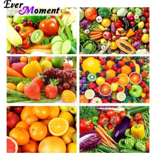 Ever Moment Diamond Painting Fruit Vegetables Paint By Diamond Wall Decoration Embroidery Mosaic Decoration Beads Art ASF2277