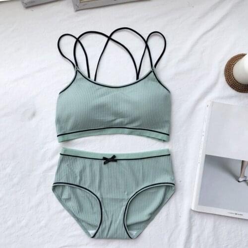 Comfortable Wireless Bra Sets Women Cotton Bra Set Lingerie 2019 Female Underwear Dropshipping