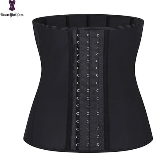 Smooth Latex Waist Trainer Steel Boned Trimmer Plus Size Corset Weight Loss Sport Body Shaper Shapewear