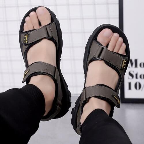 Sandal for summer outdoor leather men sandel sandalia de 2020 sandalen sandalias rubber sandalle sport casa sandals-men slide