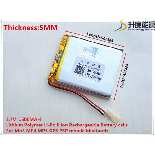 Size 504050 3.7V 1500mah Lithium polymer Battery With Protection Board For MP5 GPS Tablet PC Digital Products