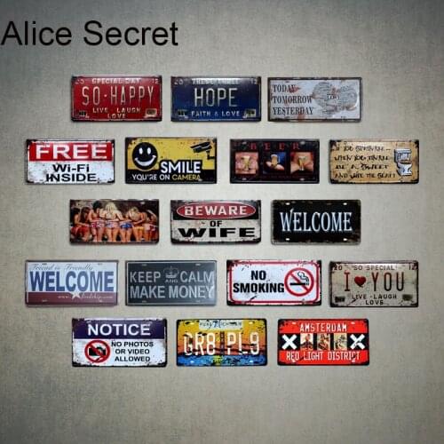 Decor Home Metal Plate Vintage Home Decor Metal Tin Sign Bar Pub Garage Decoration Metal Sign Poster Art Plaque 15x30cm