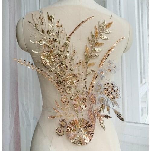 Multicolor Macarons Beaded Piece Lace Cloth Embroidered Headband Hanfu Performance Dance Clothing Accessories