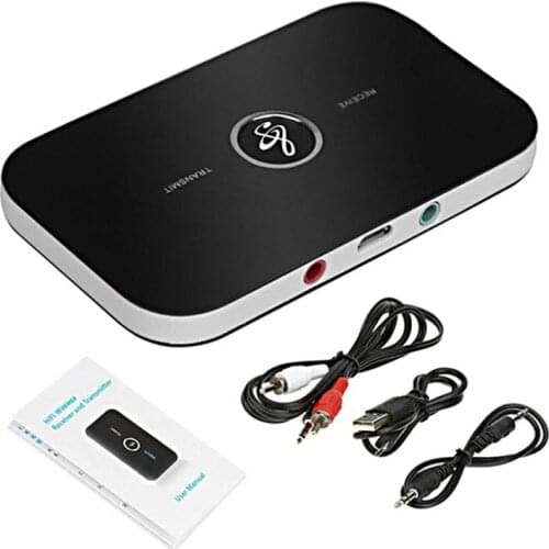 Upgraded Two-In-One 5.0 Audio Transmitter Receiver AUX Jack USB Dongle Music Wireless Adapter For Car PC TV Headphones