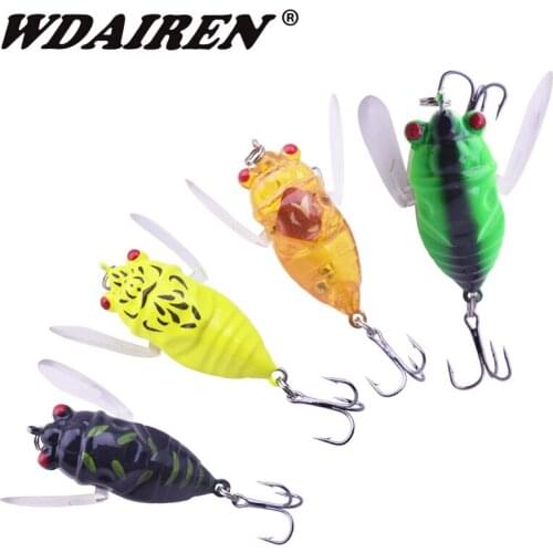 4Pcs/Lot Mixed Colors Insect Fishing Lure Set 47mm 6g Topwater Wobbler Artificial Hard Bait Crankbait Bass Pike Pesca Tackle Kit