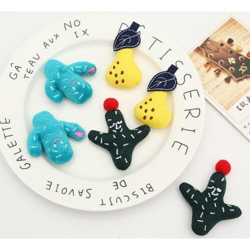 10pcs/lot DIY Handmade sweet cactus dolls Padded Patches Appliques For Clothes Sewing Supplies DIY Hair Decoration