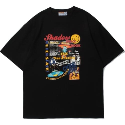 Summer 2021 New Mens And Womens Street Fashion Relaxed Leisure Fun Smile Couples Top Short Sleeve T-shirt Tee