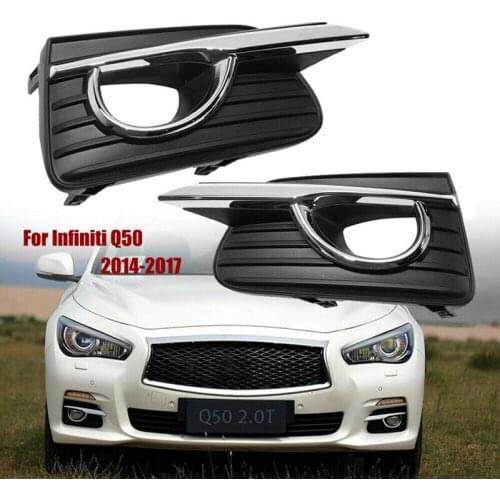 Front Fog Light Lamp Cover Trim Frame Bezel for Infiniti Q50 Base 2014-2017