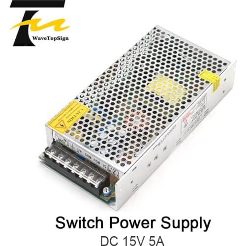 WaveTopSign Switch Power Supply 15V 5A Input Voltage AC220V 50-60HZ 2-Way Output Use For Industrial Automation