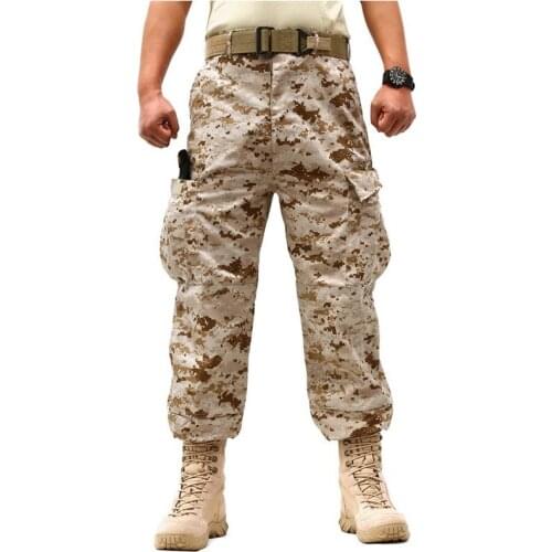 Field Combat Training Army Fan Tactical Pants Men Outdoor Hiking Hunting Multi-pocket Camo Plaid Wearproof Trousers Large Size