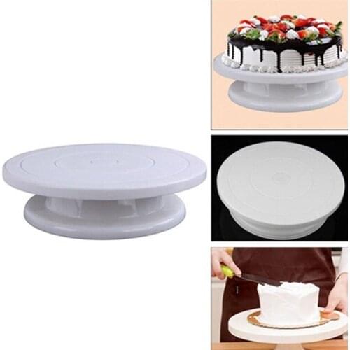 DIY Cake Turntable Baking Tools Plastic Round Cake Rotary Table Plate Rotating Anti-skid Cake Stand Turntable Decorating Tools