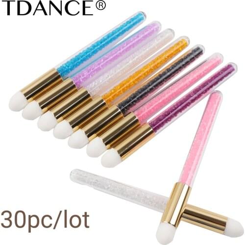 TDANCE 30Pcs Professional Eyelash Soft Brush Eyelash Extensions Blackhead Remover Applicator Colorful Exquisite Makeup Glitter