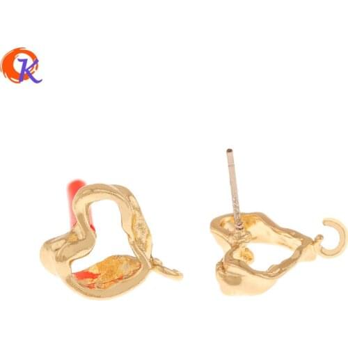 Cordial Design 100Pcs 12*14MM Jewelry Accessories/Earrings Stud/Irregular Shape/Hand Made/Jewelry Findings Component/DIY Making