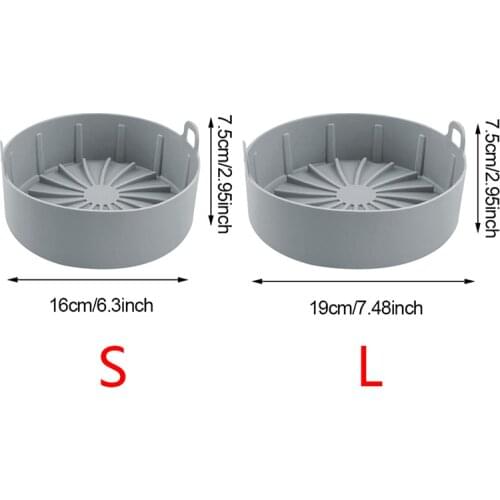 Air Fryer Silicone Pot Bread Fried Chicken Pizza Basket Baking Tray Kitchen Accessories Multifunctional Air Fryers Oven Tools