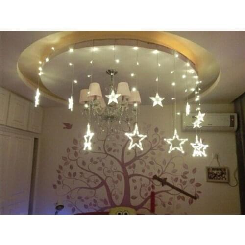 New 2.5M 110V 220V Strobe stars Led string Light Christmas Decoration Star Garland String fairy Light for Partys Wedding Holiday