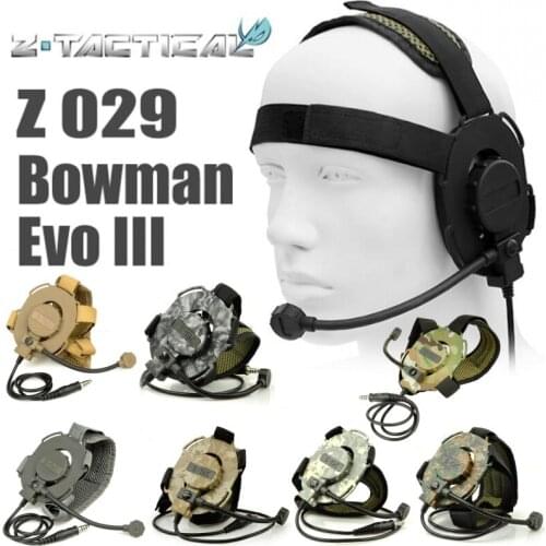 Z Tactical Bowman Evo III Headset Softair Military Headphone Earphone Ztac Airsoft Headsets Z029