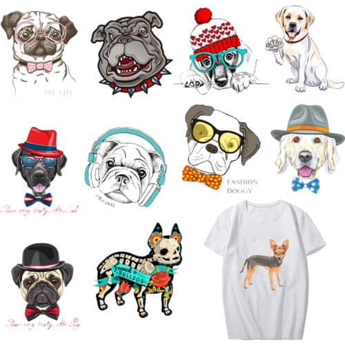 3D Dogs Iron-On Transfers Heat Transfer Ironing Stickers T-shirt Thermal Patches Washable Decal DIY Accessory Appliques Custom D