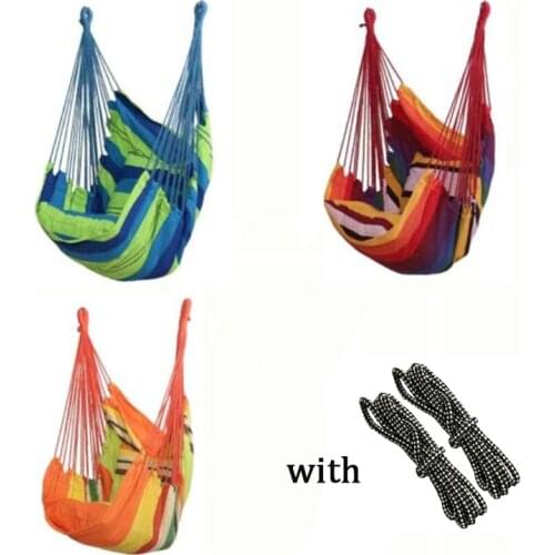 Three Color Camping Hammock with Rope Canvas College Dormitory Hanging Chair Swing Patio Furniture Dorm Rocking Chair