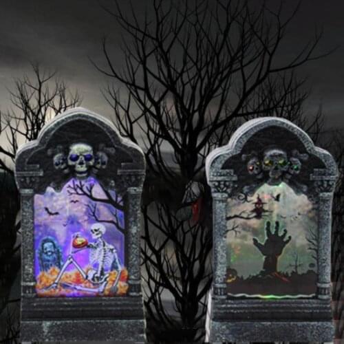 Halloween Garden Decoration Fake Skull LED Glowing Pumpkin Tombstone Haunted House Decoration Horror Decoration Halloween Party