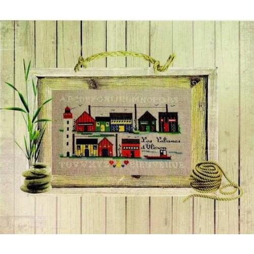 Top Quality Counted Cross Stitch Kit ISA 10 Les Cabanes d'Oleron 10 the huts of Oleron Cabins Wooden House Isabelle