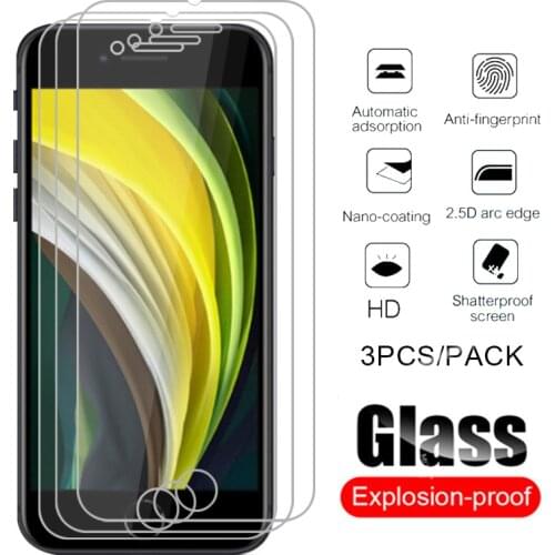 3pcs tempered glass for iphone se 2020 glass screen protector on for iphone 11 pro max xr x xs 6 7 8 plus safty protective film