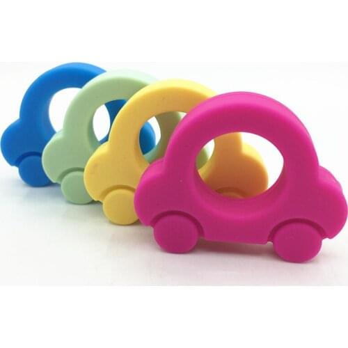 20PCS Silicone Car teether Baby Cute Teething Colorful Oral Care For Infant DIY Newborn Teether Pendant Shower Gift