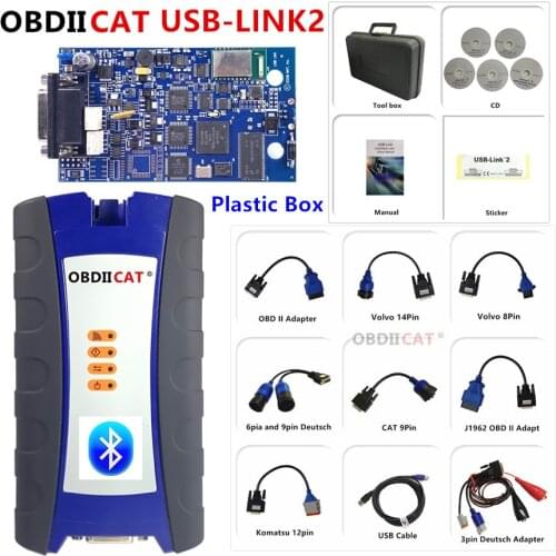 2021 New Arrival Auto OBD2 Diagnostic Tool USB Link Heavy Duty Truck Bluetooth For Trucks with Carry Case DHL Free