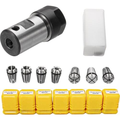 8Pcs/Set ER11A 5mm Motor Unner Diameter Extension Rod +7x 1mm-7mm ER11 Milling Spring Chuck Shaft Holder For CNC Lathe Engraving