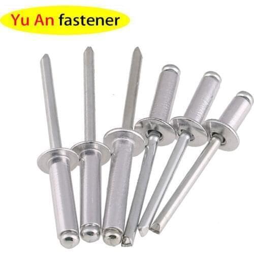 Aluminum Flat Countersink Head Pop Open Pull Blind Rivets Bolt Dropper Self-plugging Rivet Decoration Nail Blindniete