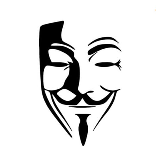 Anonymous Mask Vinyl Sticker JDM Decal Car Window Bumper Wall Door Van Window Guy Fawkes Graphic