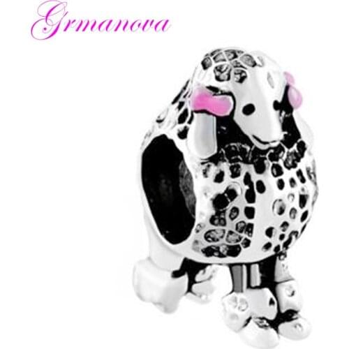 Animal pet dog poodle Europe and America charm beads DIY handmade jewelry amulet Fit Pandora Bracelet Necklace
