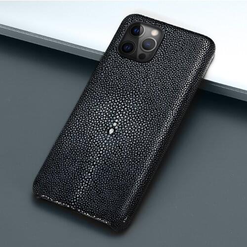 Genuine Stingray Leather Phone Case for iPhone 12 Pro Max 12 Mini 11 Pro Max SE 2020 X XR XS MAX 6 6S 8 7 Plus 5 5s Luxury cover