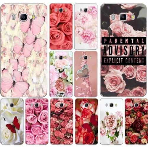 002 Red butterfly on white roses flower Soft Silicone Tpu Cover phone Case for Samsung j3 j5 j7 2016 2017 j330 j2 j6 Plus 2018