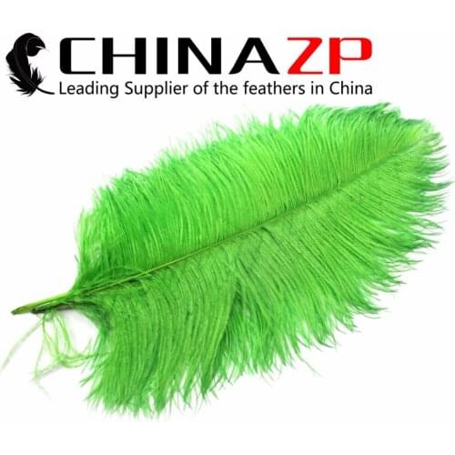 CHINAZP Factory 40~45cm(16~18inch) Length 100pcs/lot Beautiful Light Green Dyed Ostrich Feathers