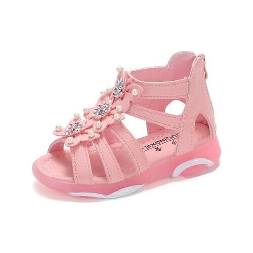 Newest Kids Sandals For Girls Princess Shoes Fashion Diamond Butterfly Children Sweet Beach Shoes Girls Toddler Baby Sandals