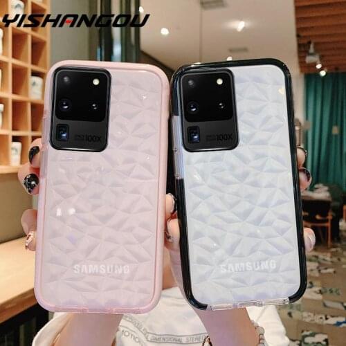Dual Layers Diamond Pattern Shockproof Case For Samsung S20 Note20 Ultra S10 S9 S8 Plus A50 Thicken Double Colors Soft TPU Cover