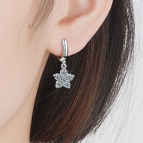 Foxanry Prevent Allergy 925 Sterling Silver New Fashion Charm Women Girl Cherry Zircon Earrings Birthday Jewelry Party Gift