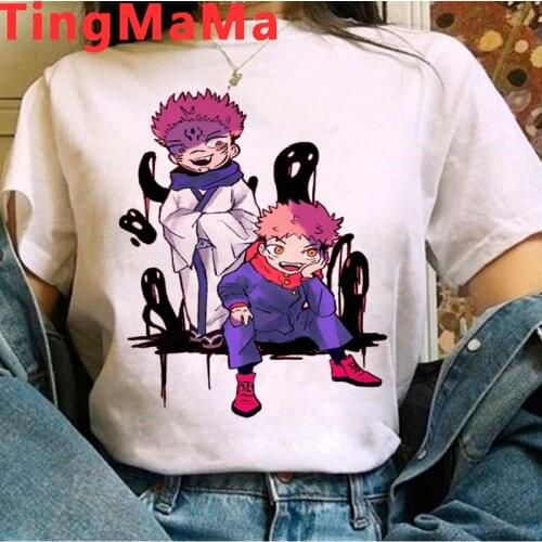 Hot Japanese Anime Jujutsu Kaisen Gojo Satoru T Shirt Men Kawaii Cartoon Yuji Itadori Graphic Tees Unisex Top Couple Tshirt Male